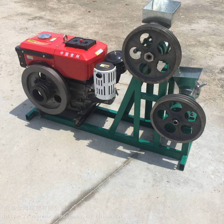 粮食加工设备弯管多花型膨化机 移动7.5kw面粉膨化机 电启动12马力麻花机图片及产品详情