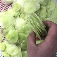 沃成機械切菜機山東沃成高效款萵筍切片機 蓮藕紅薯蘿卜切片機 速度快 切片標準圖片 價格