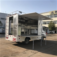 天宏专用汽车机械设备宴席车设计 学校工业园流动食堂流动餐车 车厢拓展包围图片 价格