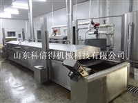 山东科信得机械设备牛肉油炸机 肉丁混合油炸线  燃气加热油炸设备图片 价格