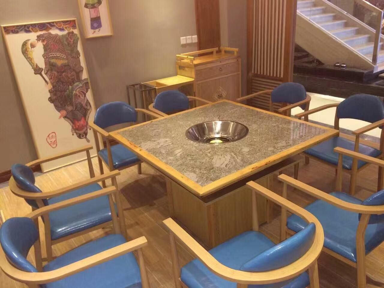 伟家桌椅餐桌火盆烧烤桌多少钱 兰州火盆烧烤桌厂家图片及产品详情